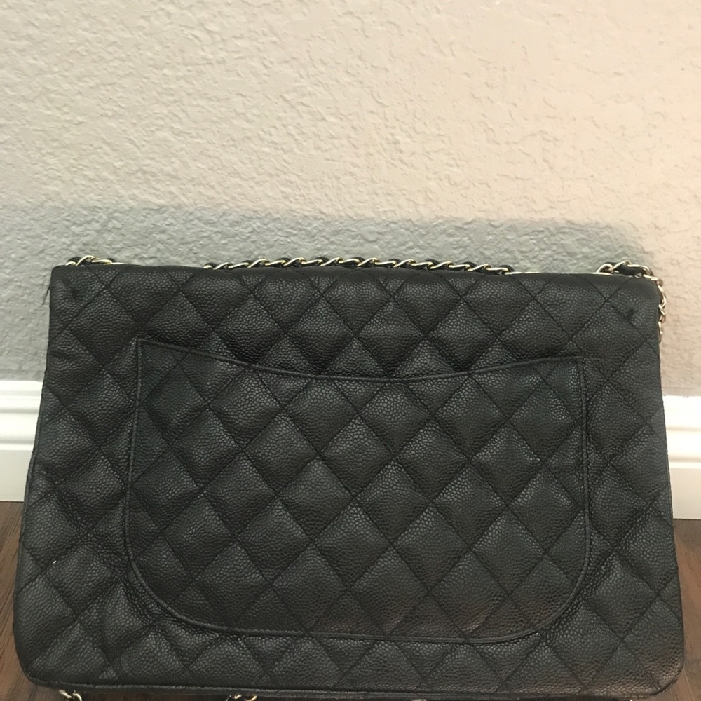 Chanel Caviar Jumbo Large Classic Flap Bag Black - Picture 2 of 7